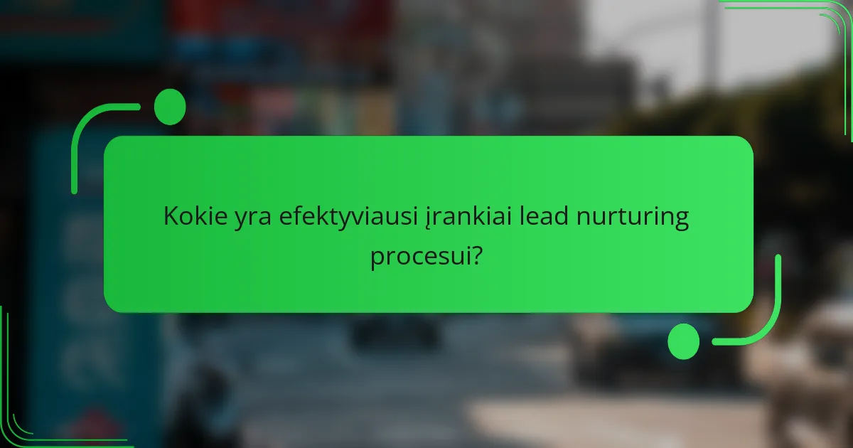 Kokie yra efektyviausi įrankiai lead nurturing procesui?