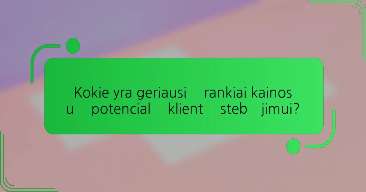 Kokie yra geriausi įrankiai kainos už potencialų klientą stebėjimui?