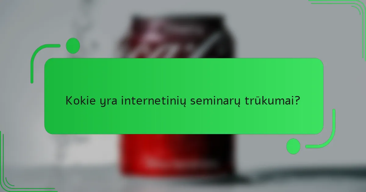 Kokie yra internetinių seminarų trūkumai?