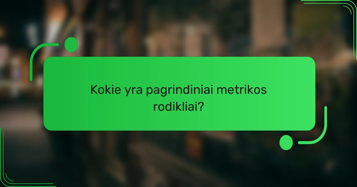 Kokie yra pagrindiniai metrikos rodikliai?