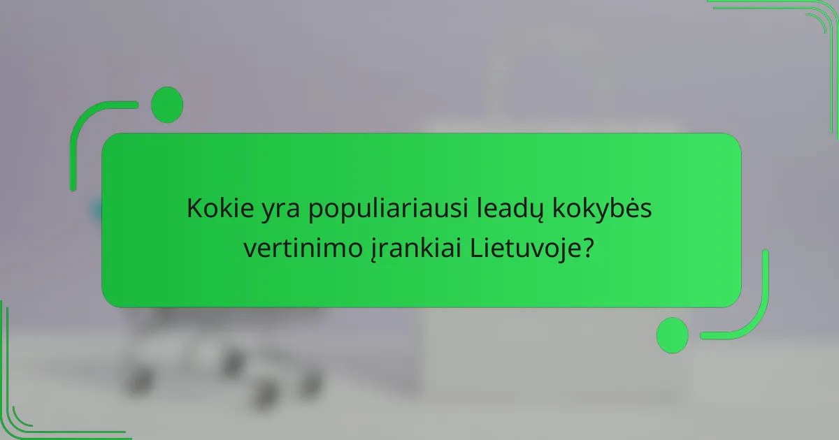Kokie yra populiariausi leadų kokybės vertinimo įrankiai Lietuvoje?