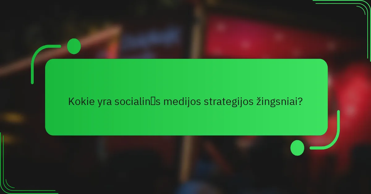 Kokie yra socialinės medijos strategijos žingsniai?