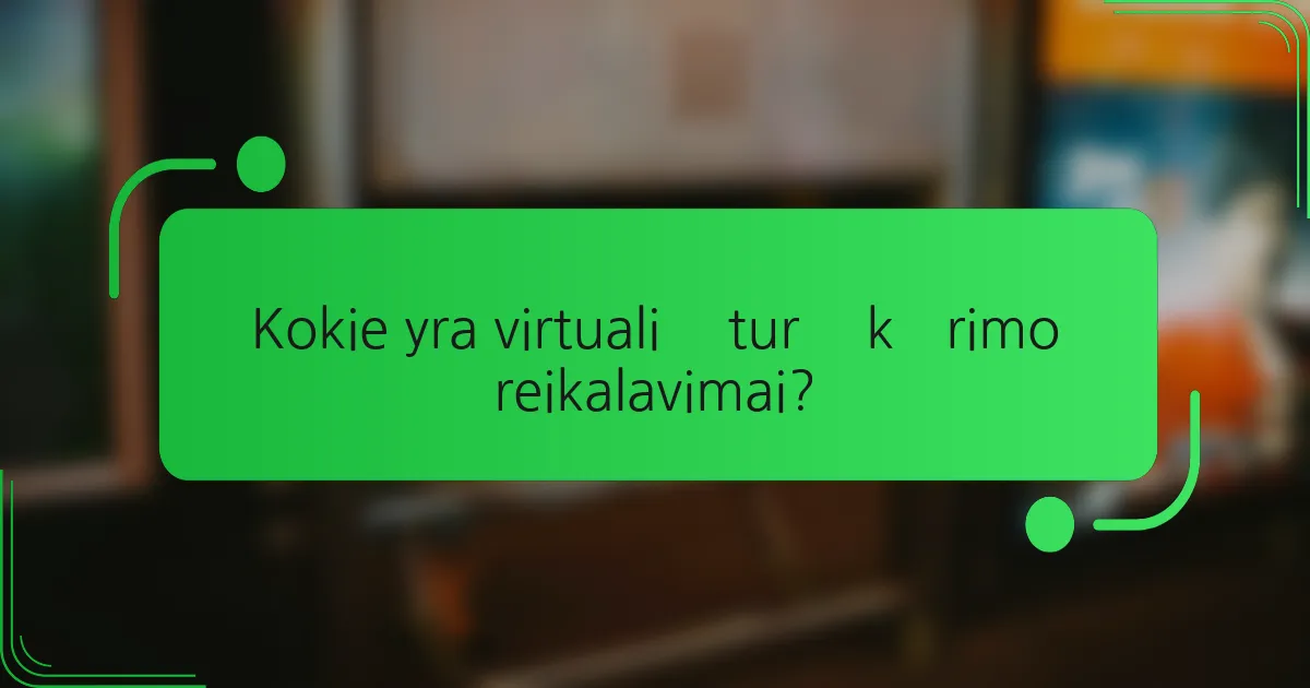 Kokie yra virtualių turų kūrimo reikalavimai?