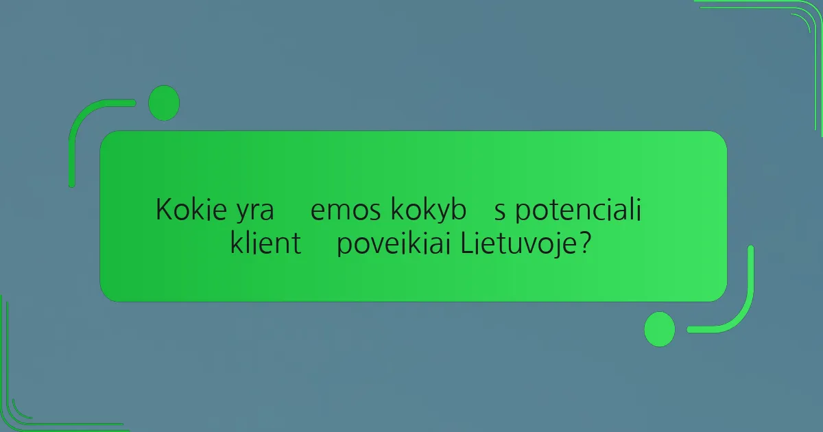 Kokie yra žemos kokybės potencialių klientų poveikiai Lietuvoje?